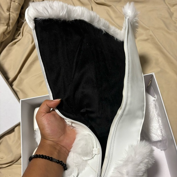 NEW WINTER FUR PLATFORM BOOTS, WHITE - Picture 3 of 7